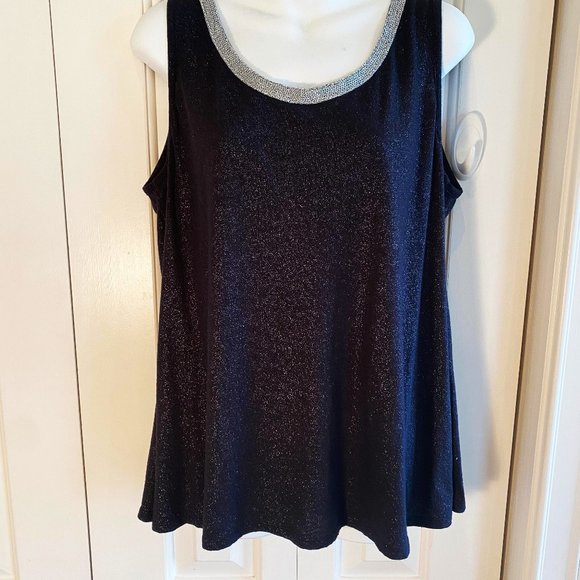 Lane Bryant Tops - Lane Bryant XL Tank w silver embellishment